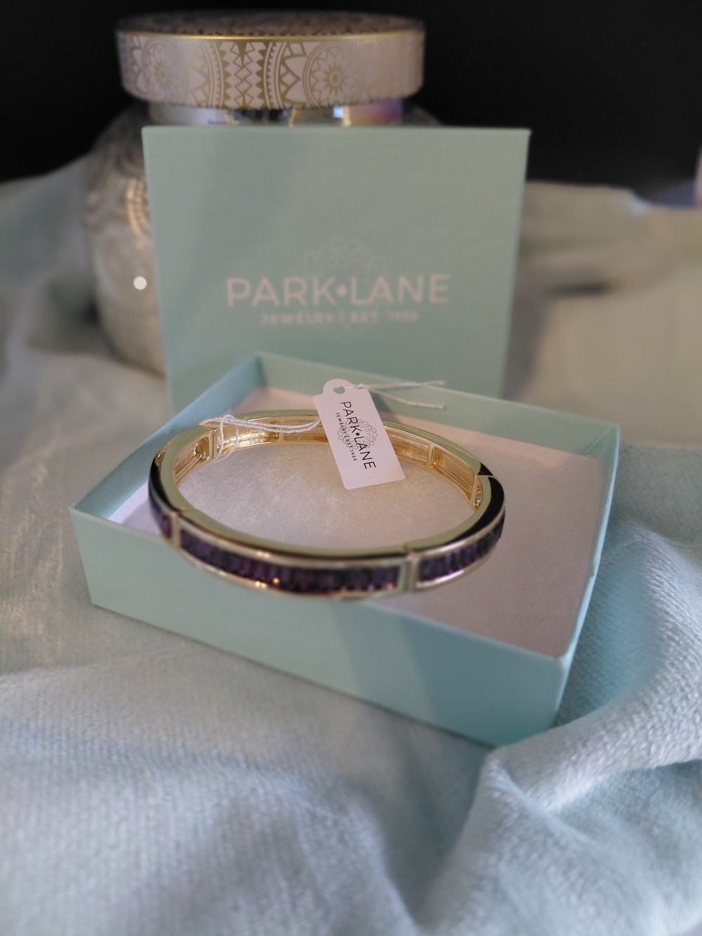 Park Lane Gold-Lush Bracelet - Tone Bangle with Purple Inlay